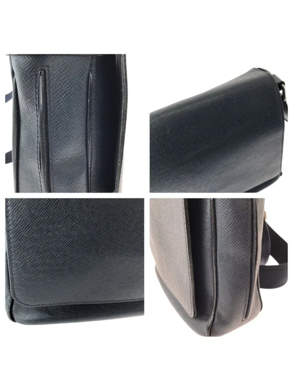 Louis Vuitton Taiga Roman PM Navy Silver Leather Shoulder